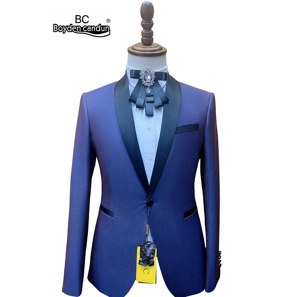 
Wedding Tuxedos Groom Shawl Lapel Custom Prom Business Boyfriend Jacket Pants Mens Suits 
