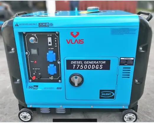 Guangzhou Factory Supply VLAIS Auto 6.5kva Diesel electric Generator Genset 5kw Silent Type KDE6700T In Stock