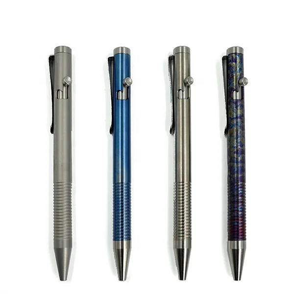 Tactical Titanium Bolt Action Pen High Quality Classic Ballpoint Pen Portable EDC Pocket Pen with Clip for G2 Refills