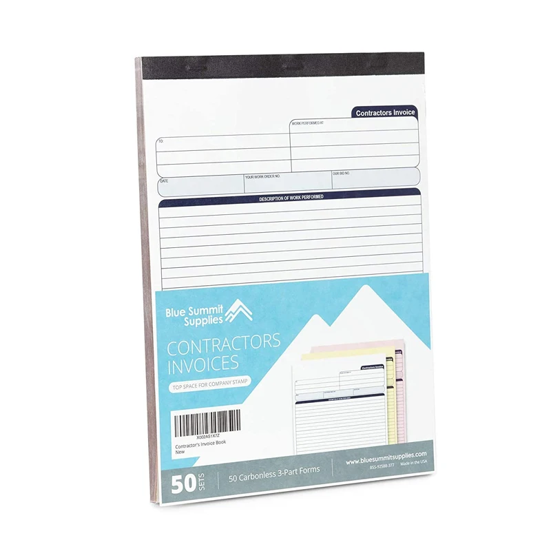 
Customized Duplicate Form CNR Paper Cash Receipt Book Contractor Invoice 