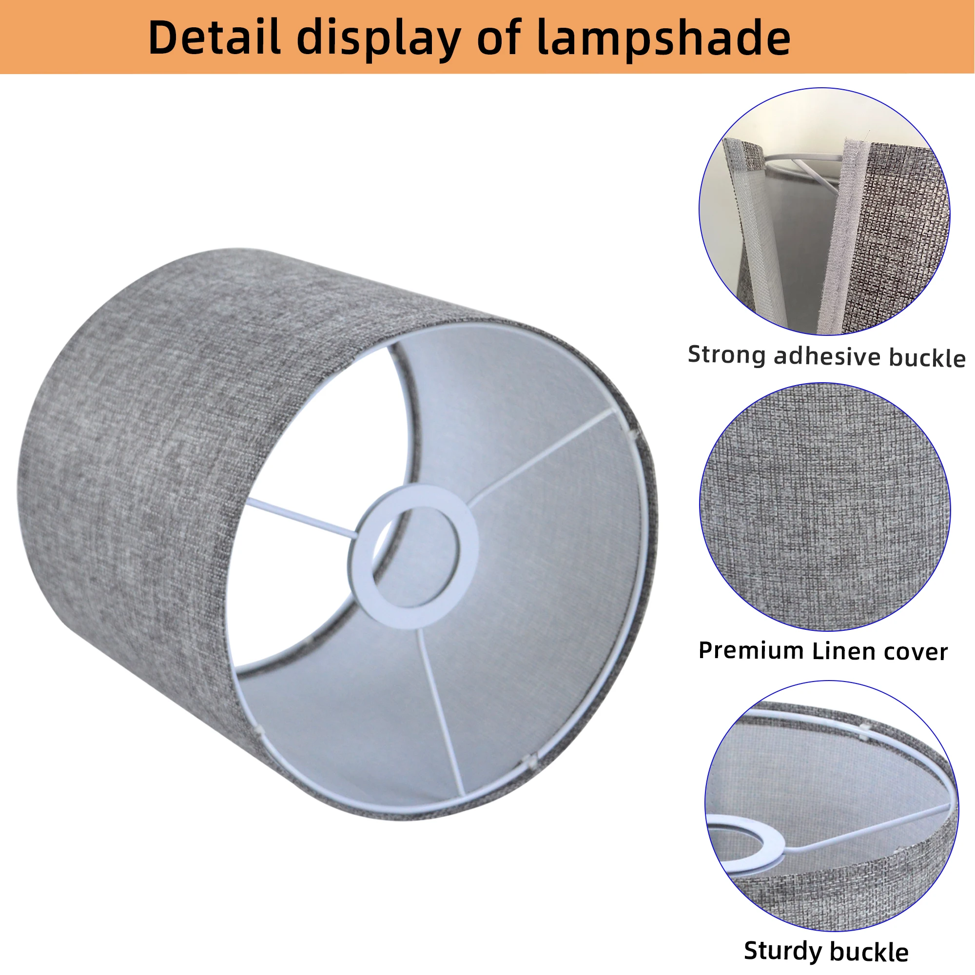 Linen fabric desk lamp lampshade fabric shell cover lighting accessories pendant lamp lampshade linen fabric small lampshade
