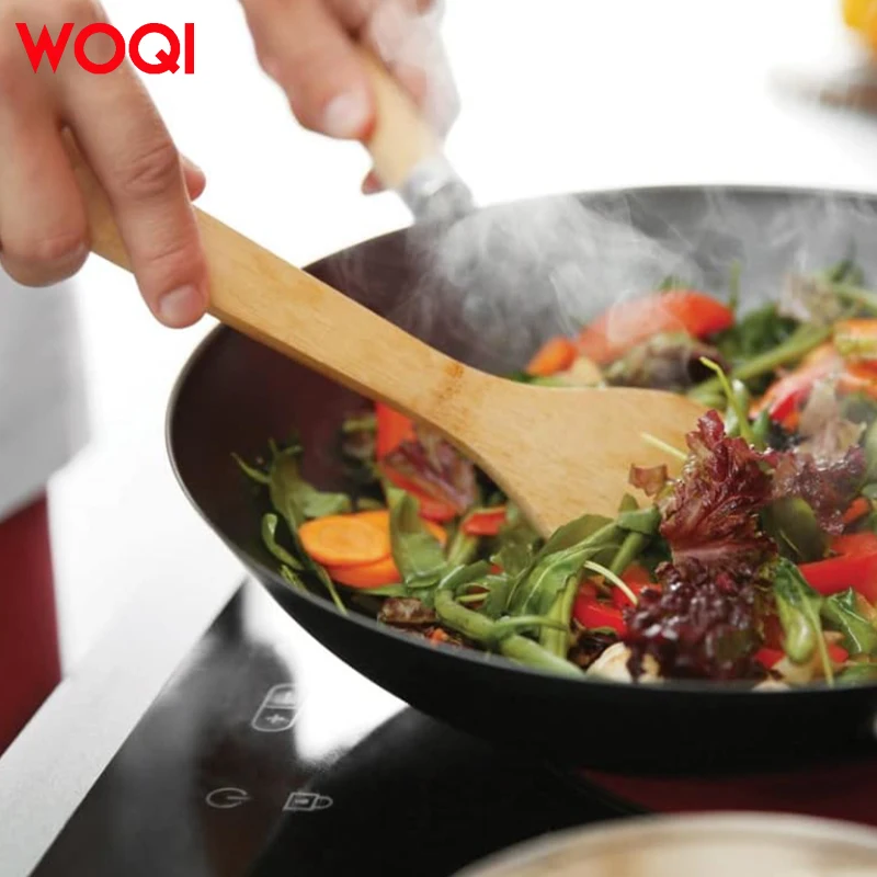 WOQI Bamboo Kitchen Accessories Cooking Wood Tableware Wooden Spatula for Kitchen Sustainable
