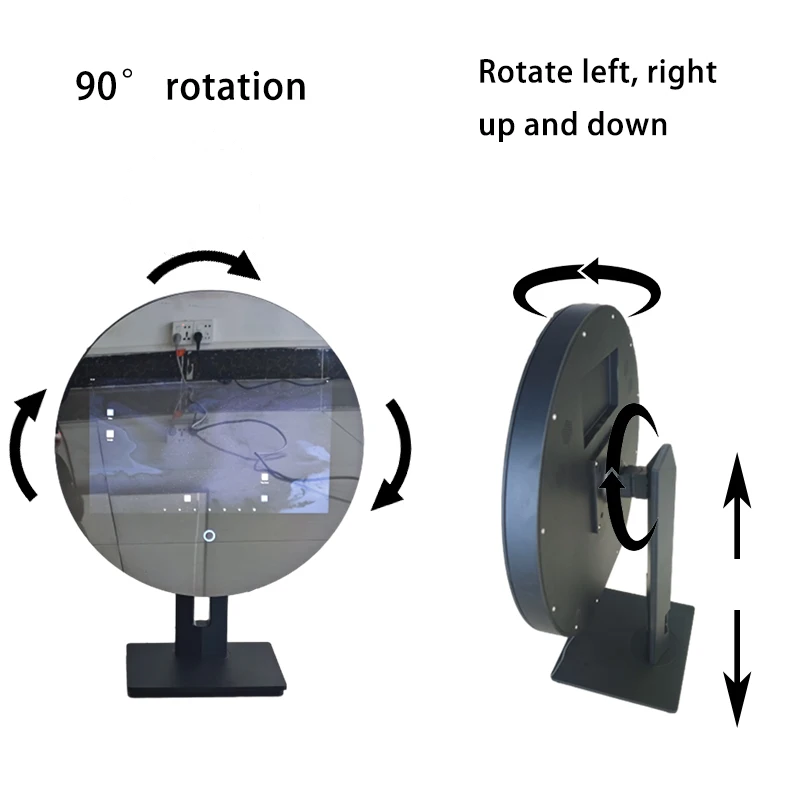 Customized round multiple application makeup mirror with popular android system smart magic TV mirror with bluetooth speaker