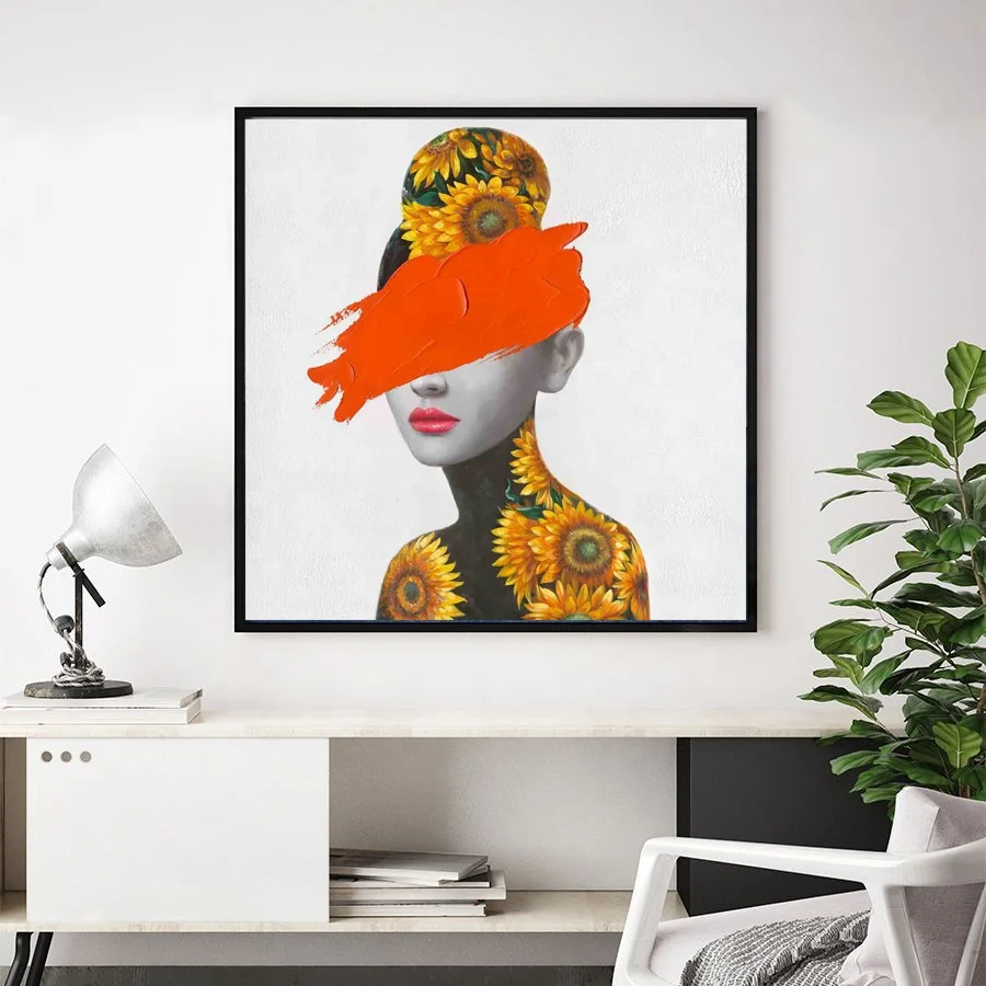 Artree пользовательские модные женские настенные картины холст художественный декор из фото для гостиной