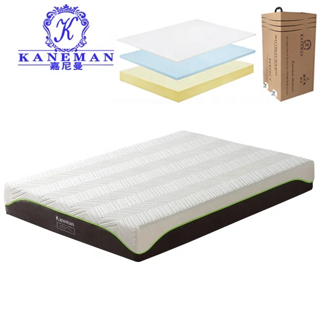 Popular Colchones home furniture 10 inch double queen king roll up orthopedic memory foam mattress gel in a box