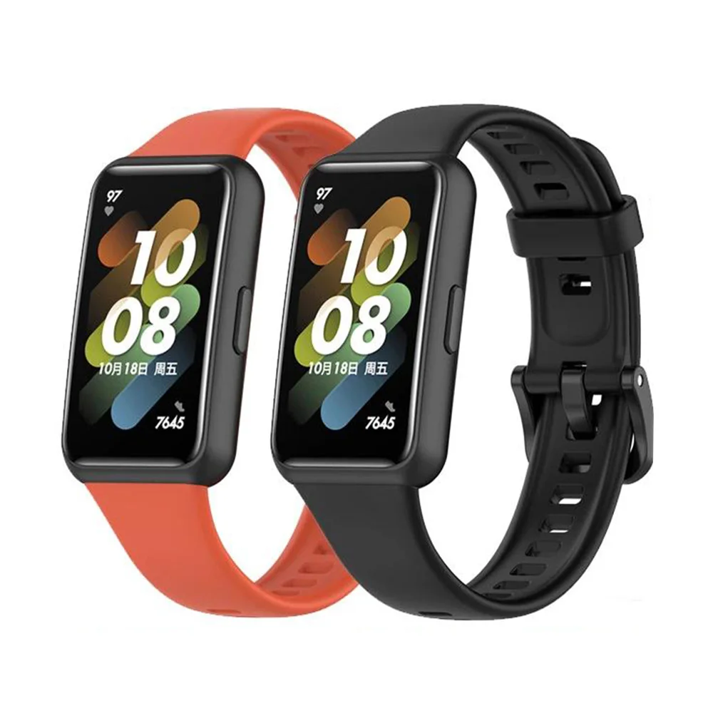 Sports Silicone Straps for Huawei Watch Band 7 Popular Rubber Replacement Straps for Huawei Silicone Watch Band Huawei Band 7