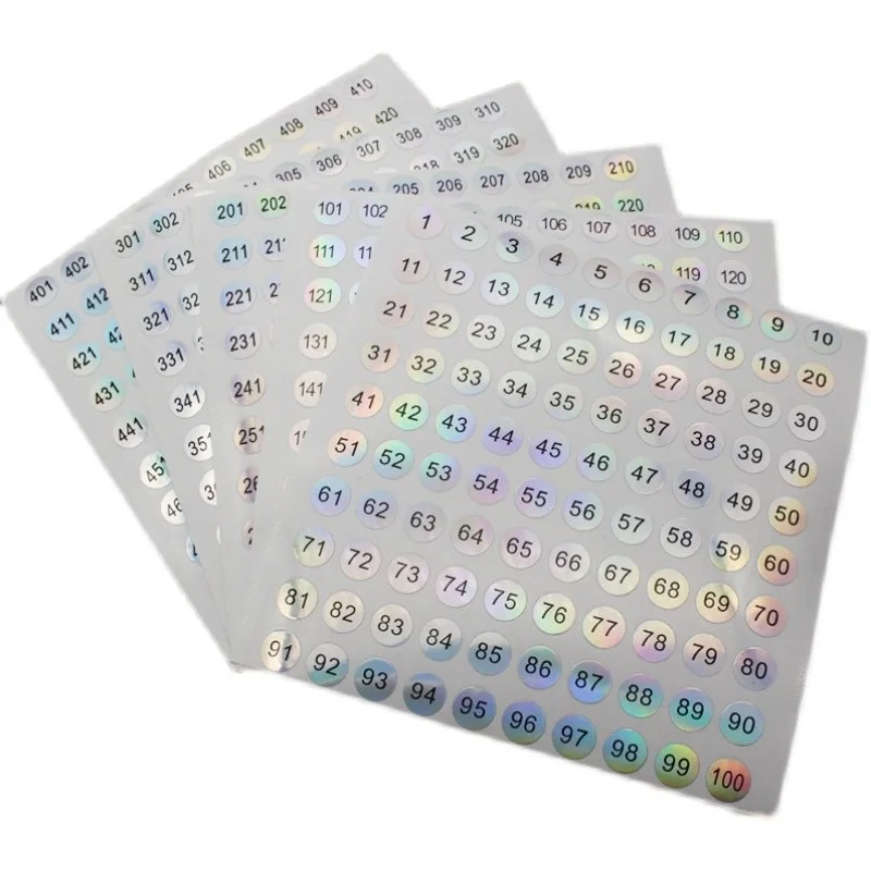 Nail Polish Gel Bottle Numbered Numbers Cup Number Stickers Waterproof Round Laser Label Coding Album Labels