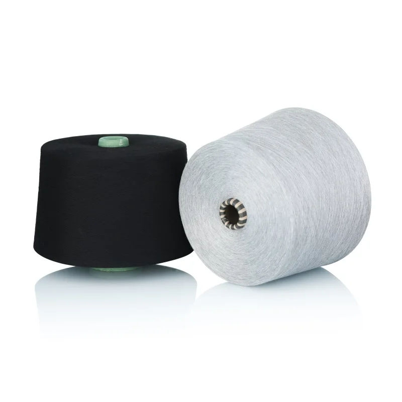 cheap 100 Polyester yarn in stock 32s/1 Various Color Raw White Black Blended Ring Spun Yarn Wholesale for Knitting or Weaving T
