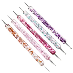 5pcs/set Dual-ended Acrylic Handle  Manicure Kit Nail Art Tools Nail Dotting Pen Set
