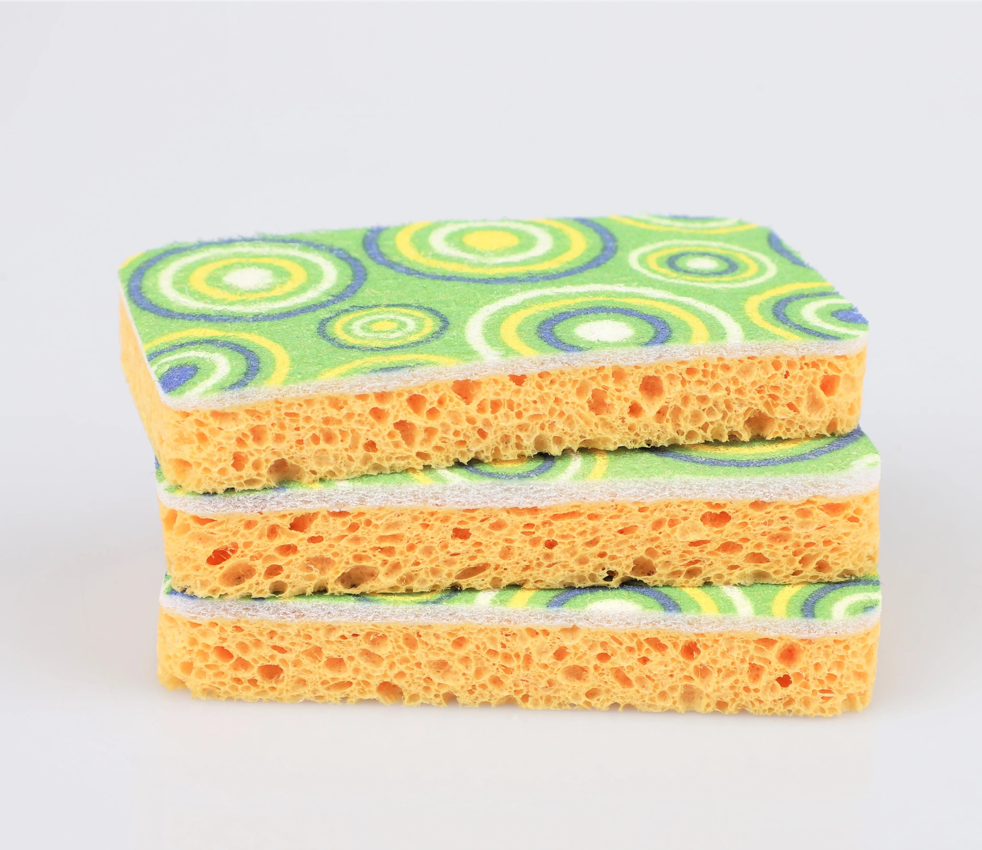Korean Top selling kitchen dish cleaning sponge scrubber OEM Customized Wet Cellulose Eco Sponge