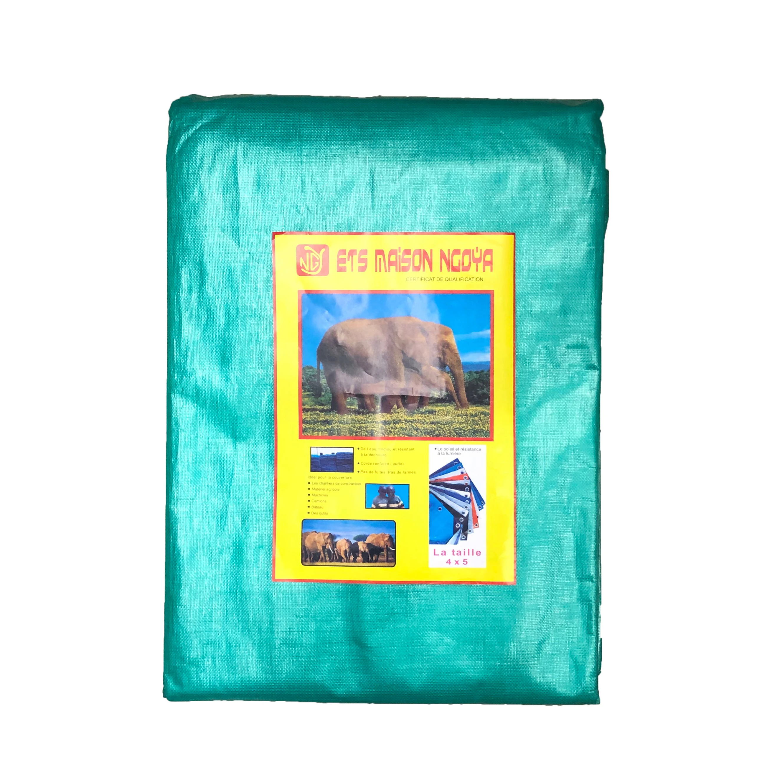 Yiwu Xiangguang Tarpaulin Factory Heavy Duty 250GSM Transparent Green Double Sides Coated Plastic Waterproof PE Tarpaulin