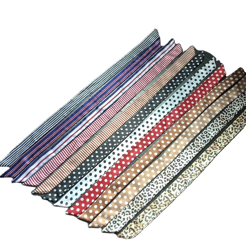 Dropshipping Free Sample 2022 New Arrival Wholesale Customize Cheap Printed Women Fashion Head Tie bag handle Silk scarves