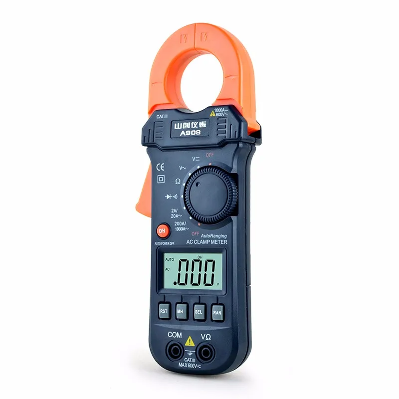 A908 AC 1000A Ток Напряжение Частота зажим мультиметр Автоматическое Измерение цифровой клещи