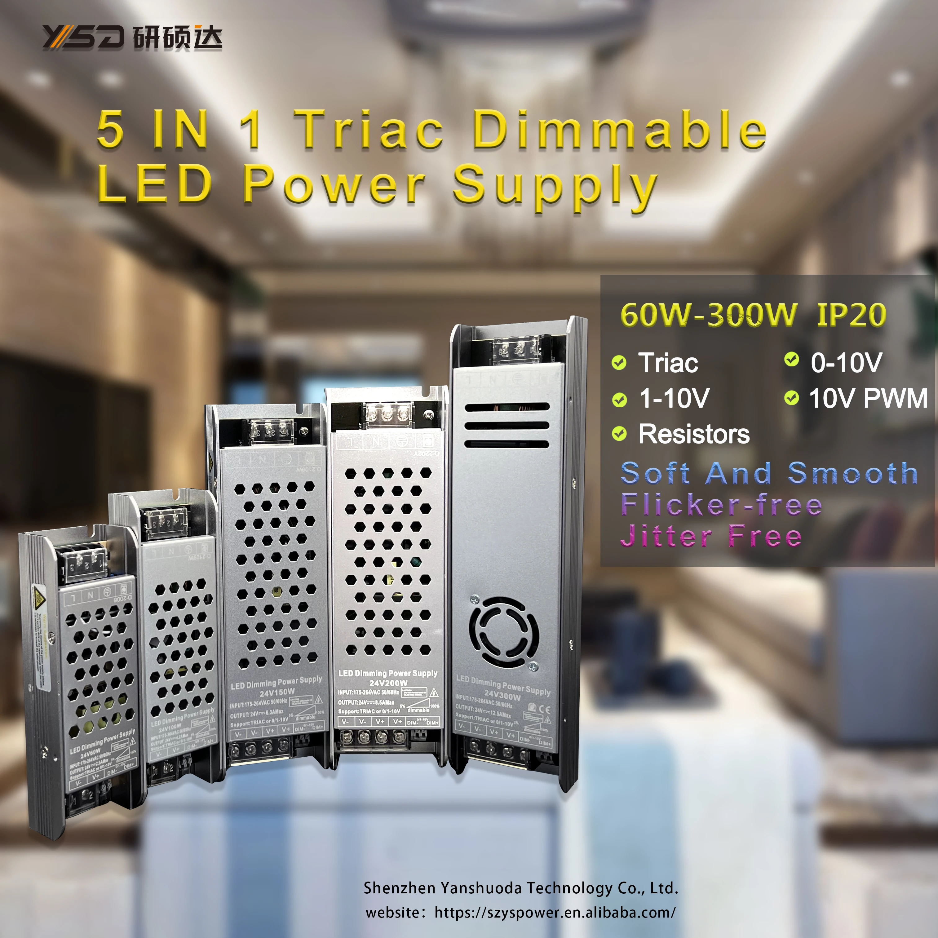High Power Dimming AC 110V/220V 12V 200W 250W 300W 25A 400W Switching Power Supply For LED Lights Triac Dimmable LED Driver