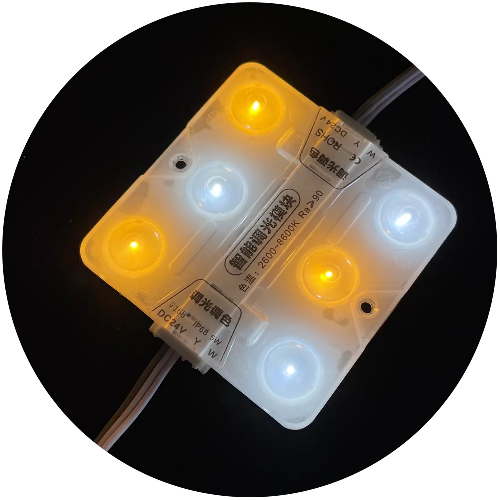 3.6w 160degree lens injection 68x68mm 2700-6500K CCT DC24V signage led module IP67 for outdoor led sign