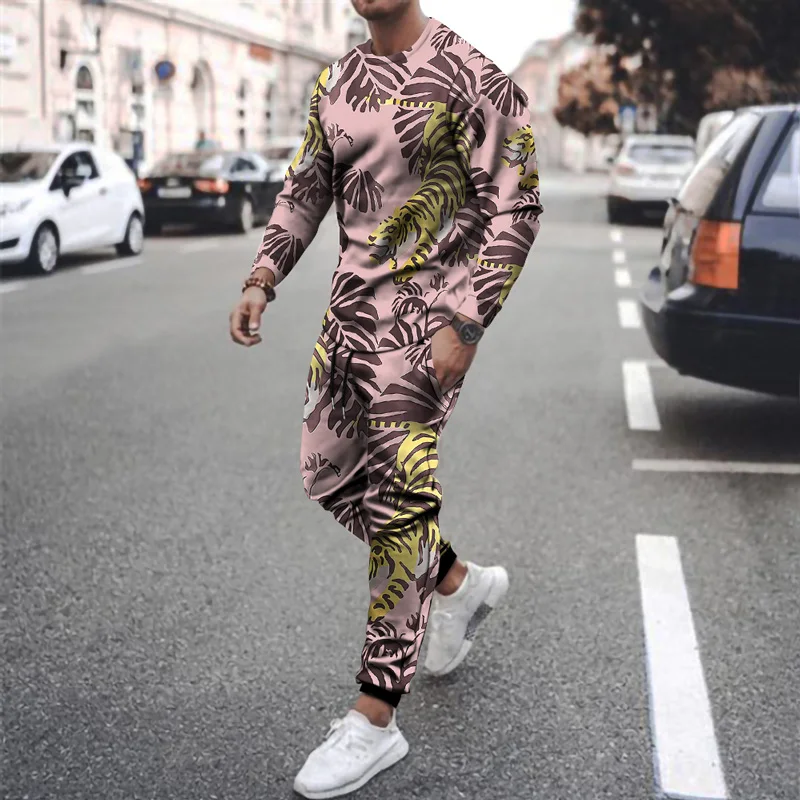 custom logo jogging set sublimation outdoor brown jogging suit polyester jogging suits men long sleeve sportswear