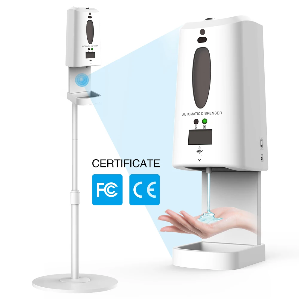 Touchless hand sanitizer 1100 ML wall mounted desktop stand automatic alcohol gel liquid plastic soap dispenser
