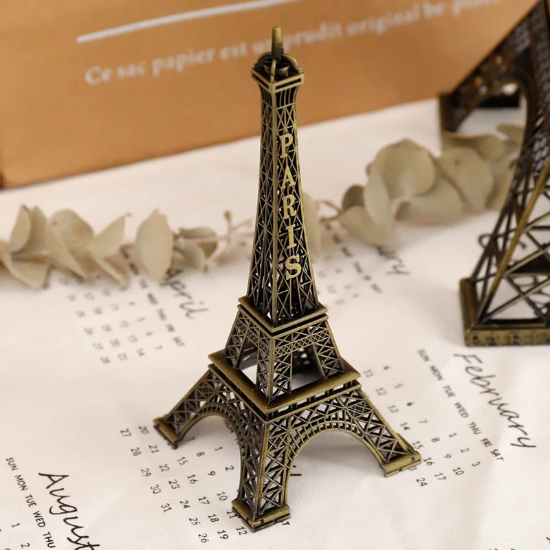 European iron crafts Paris Eiffel Tower architectural model office decoration home metal ornaments