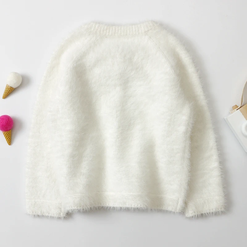 
New Design Mohair Hand Knitted Clothing Letter Kids cardigan Sweater For Children 