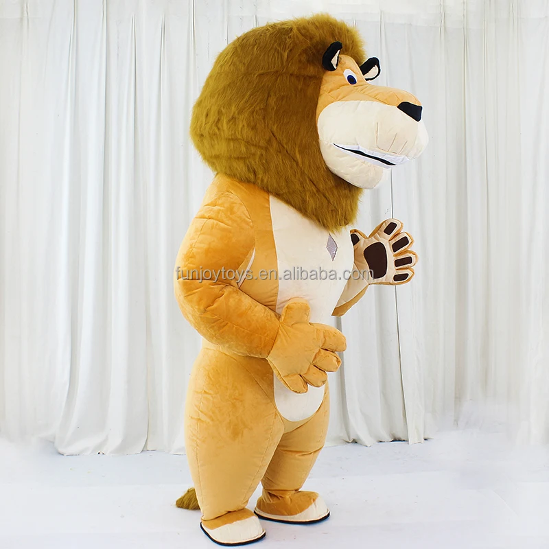 Adult Halloween Plush Furry Mascot Animal Carnival Dress Suit Fur Inflatable Lion Costume for sale