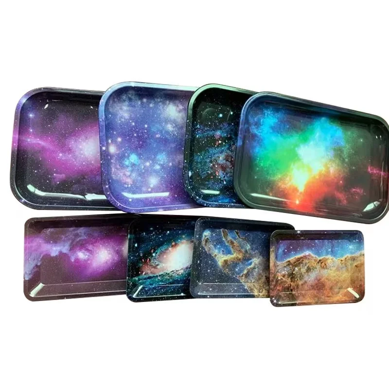 Wholesale Custom Logo Print 18*14cm Metal Roll Trays with Magnetic Lid