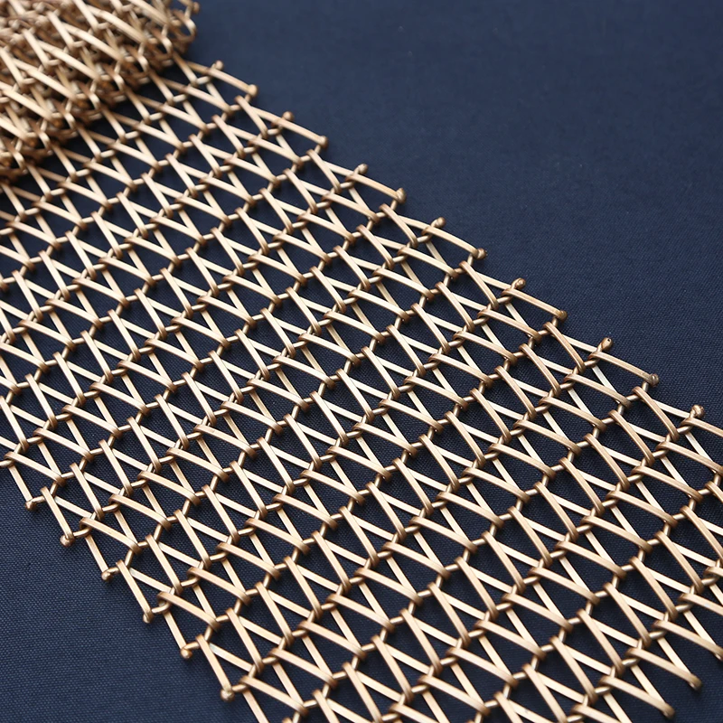 Architecture and Interior Design Aluminum Metal Mesh Curtain Drapery Conveyor Belt