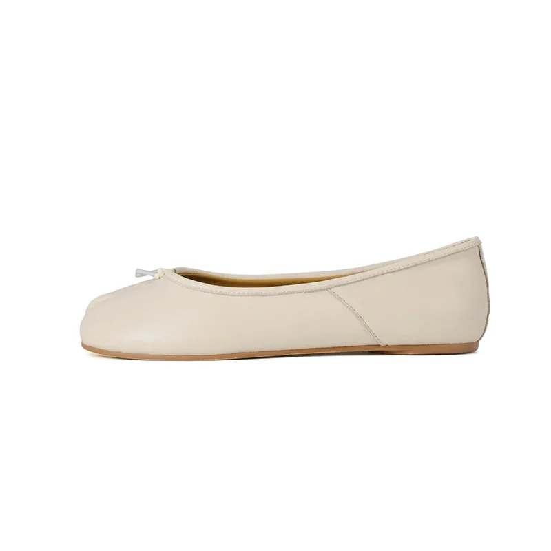 Custom split toe women tabi shoe flat heel soft sole genuine leather dance ballet shoes
