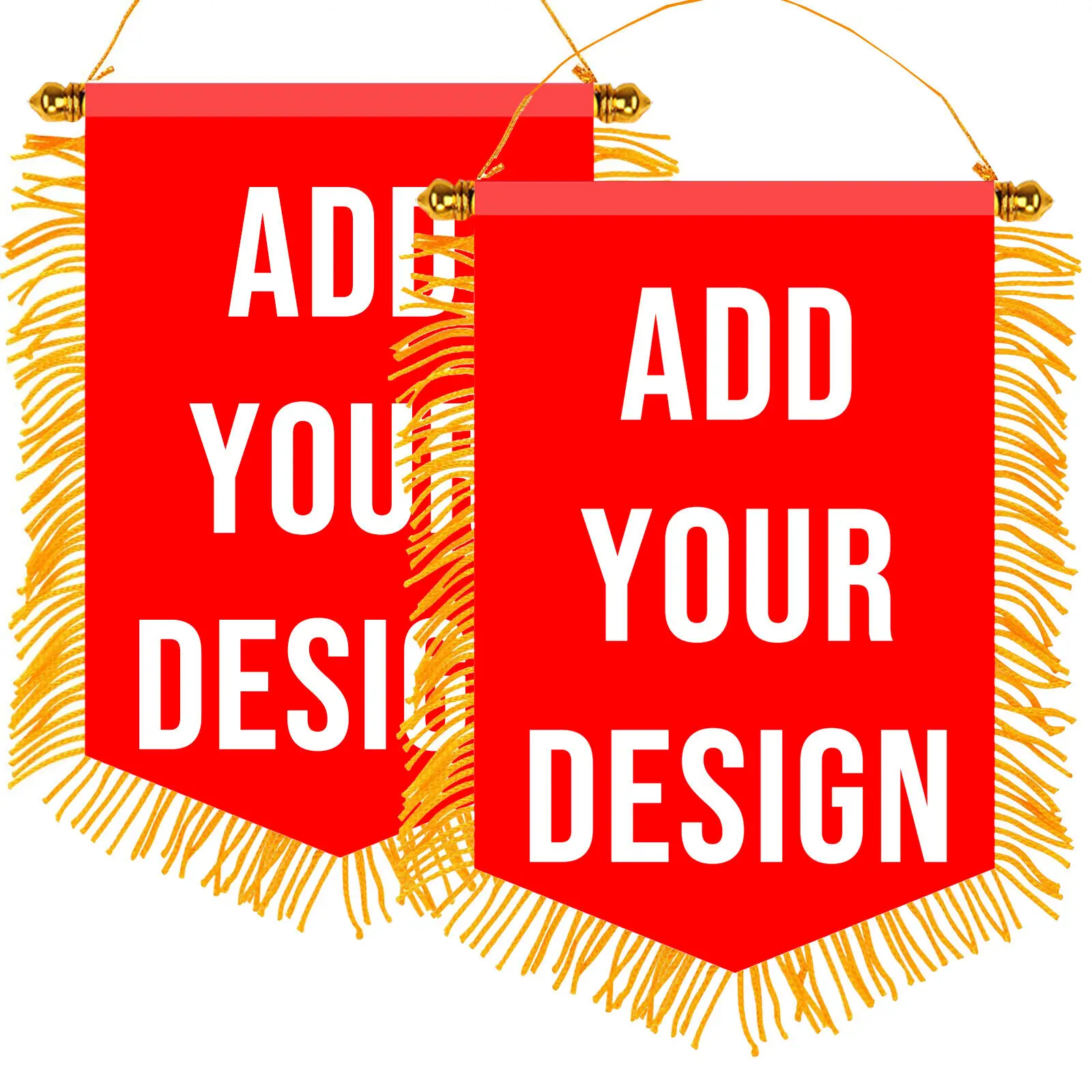 Customized Soccer Baseball Football Club Triangle Square Hanging Banner Custom Pennant Flag