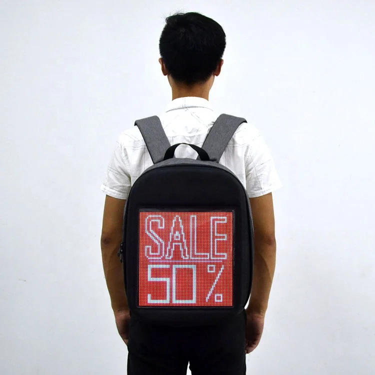 APP Control Programming Color Patterns Advertisement Display Led Bag Backpack With Custom