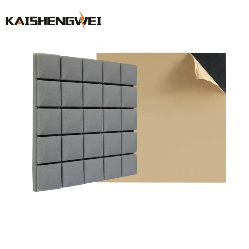 Acoustic Foam Tiles Soundproof Flame Retardant Panels Wall High Density Adhesive Mushroom Sponge