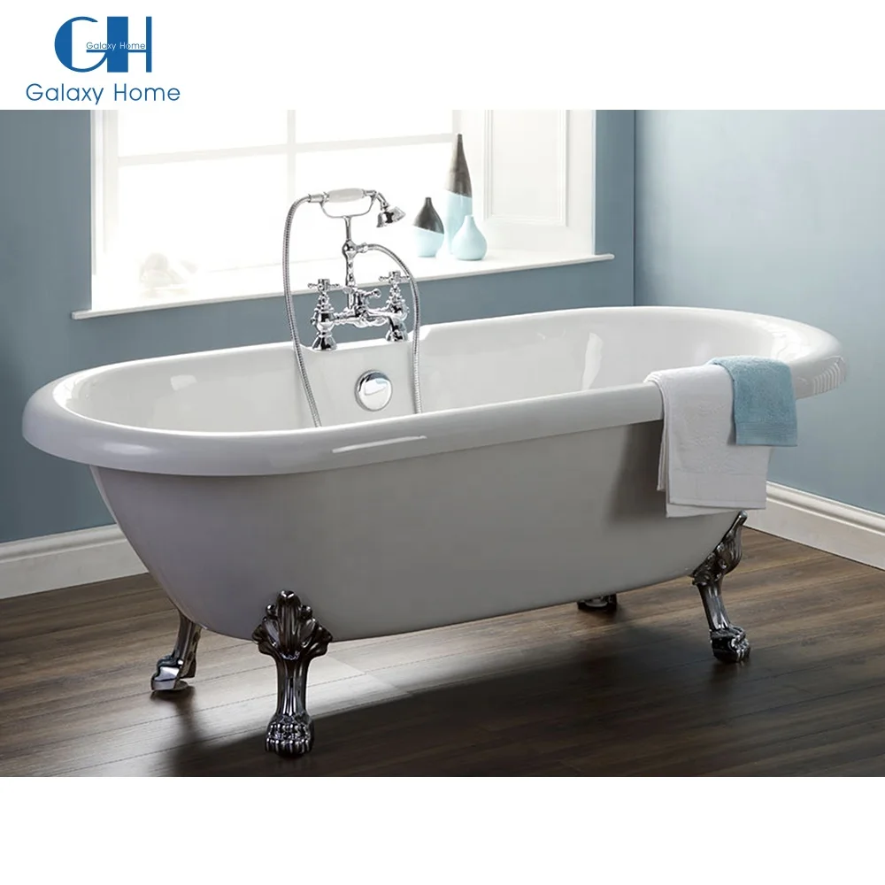 Горячая распродажа классическая ванная комната акриловая белая Ванна с четырьмя ножками