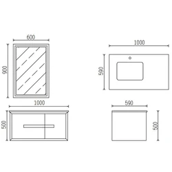 USA Style Plywood Bathroom Cabinet Wash Basin Vanity Organizer Modern Bathroom Furniture Set With Mirror