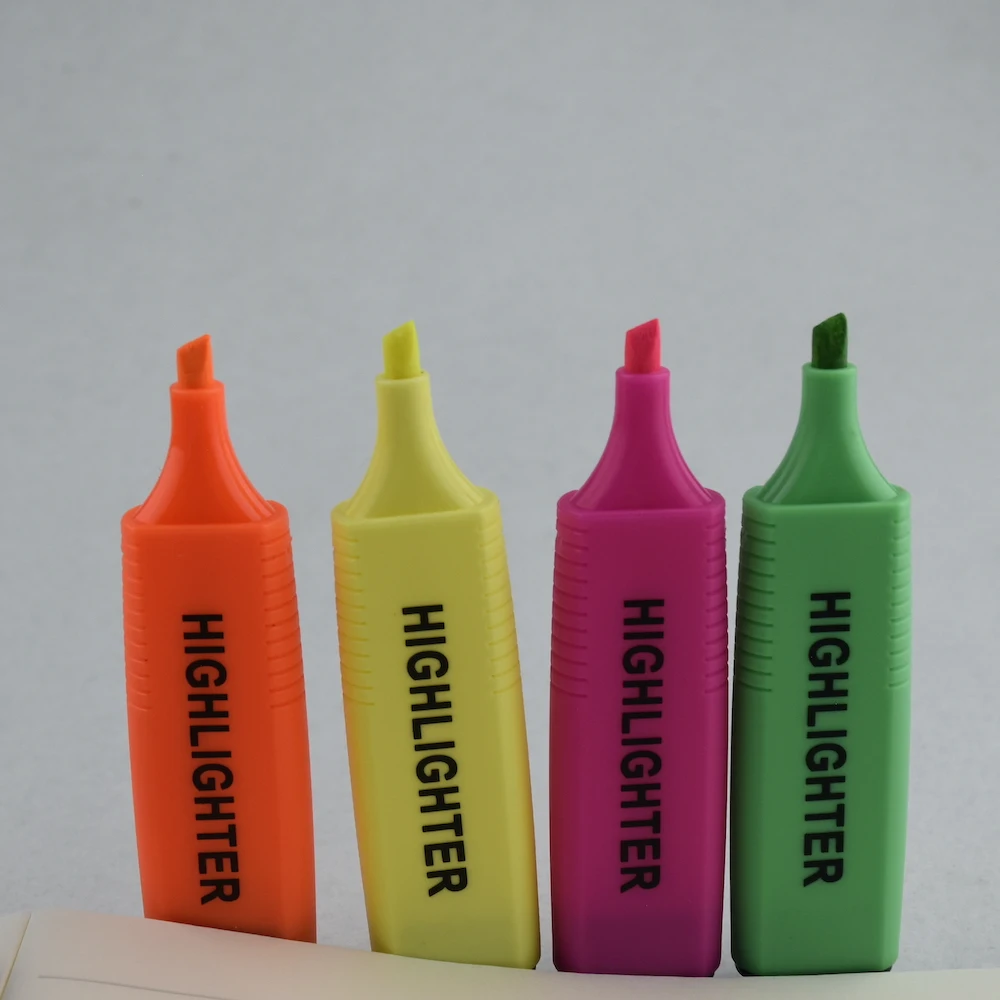 Office School Stationery products OEM  fluorescent colorful marker pen highlighter pen set