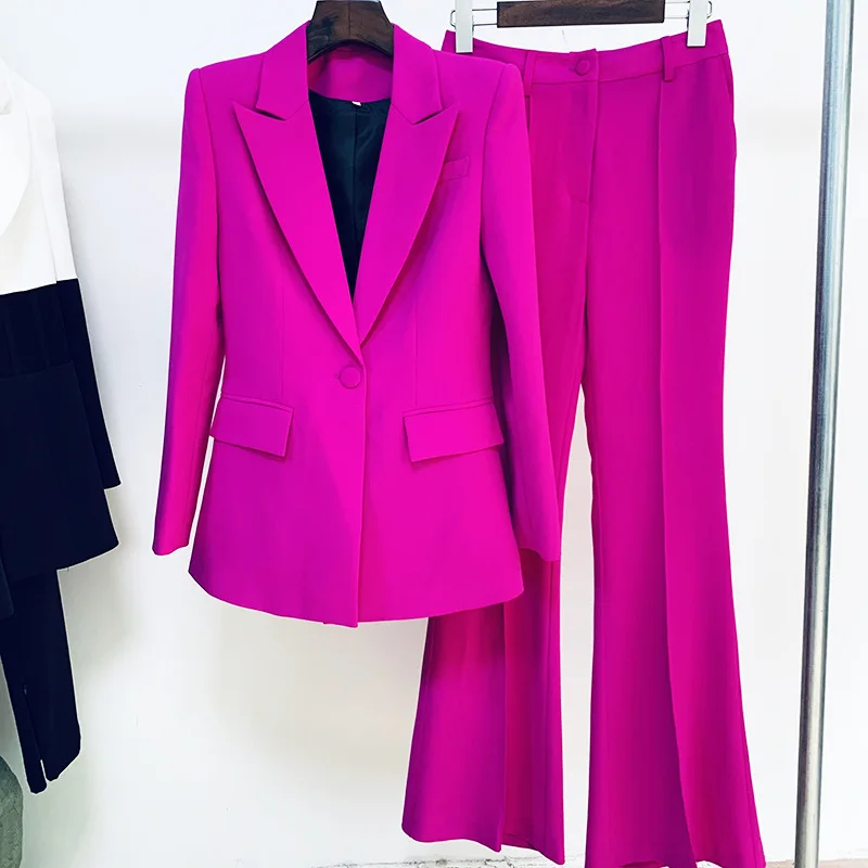 wholesale clothing high end women office formal suit & tuxedo plus size two piece blazer pant suit women trousers suit set