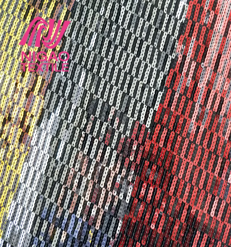 
2020 New Design glitter bling sequin tassel sequins embroidery fabric for long party dress 