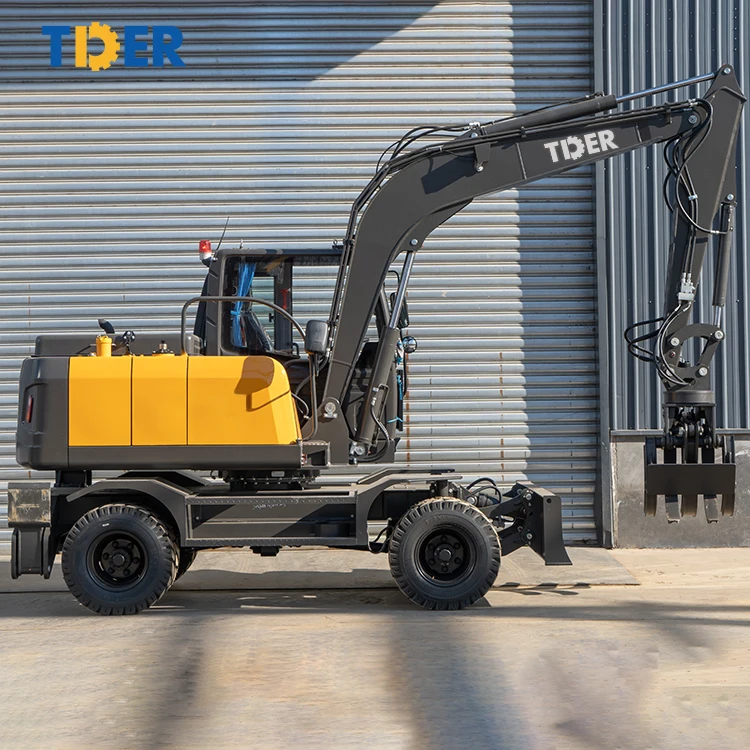 TDER Customize Logo diesel engine TWE 8500KG 8.5ton wheeled excavator with attachment