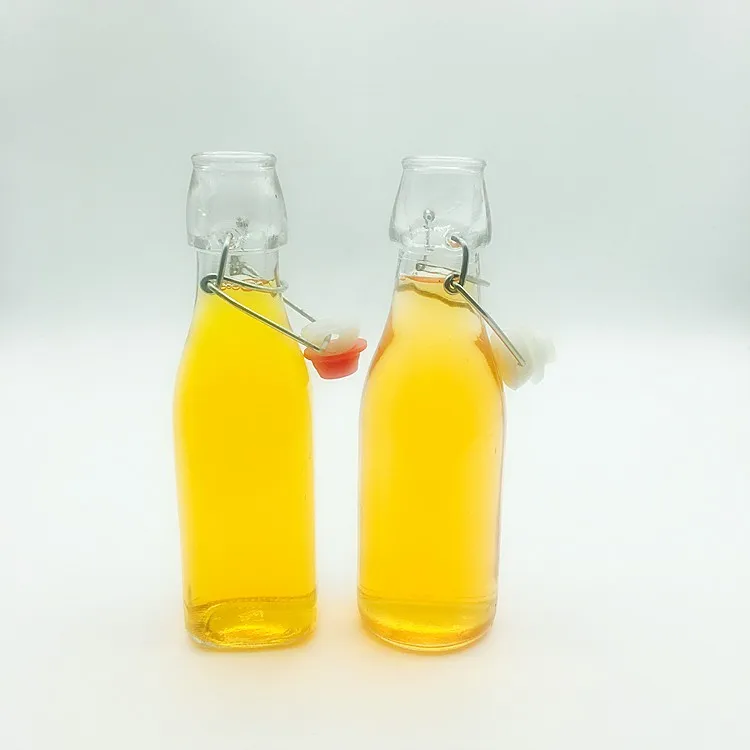 Clear swing top glass bottles 250ml for beer, water, kombucha tea