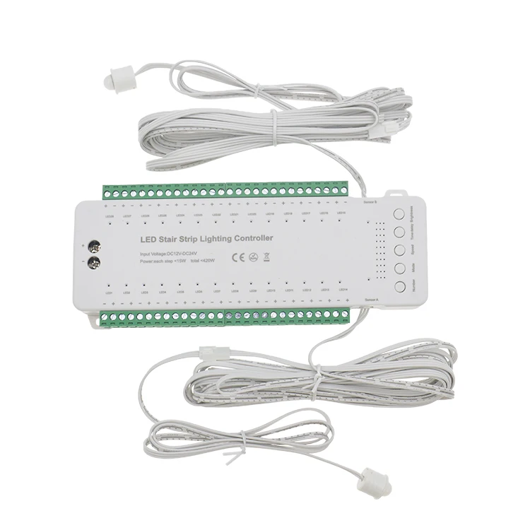 16/28 Step Smart Stairway Controller with Pir Sensor Light Controller Design Lighting Circuitry Smart Stairs Lighting Solutions