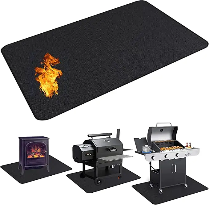 Under Grill Pad for Outdoor Grill Double-Sided Fireproof Grill Pads Indoor Fireplace/Fire Pit Mats Easy to Clean Reusable