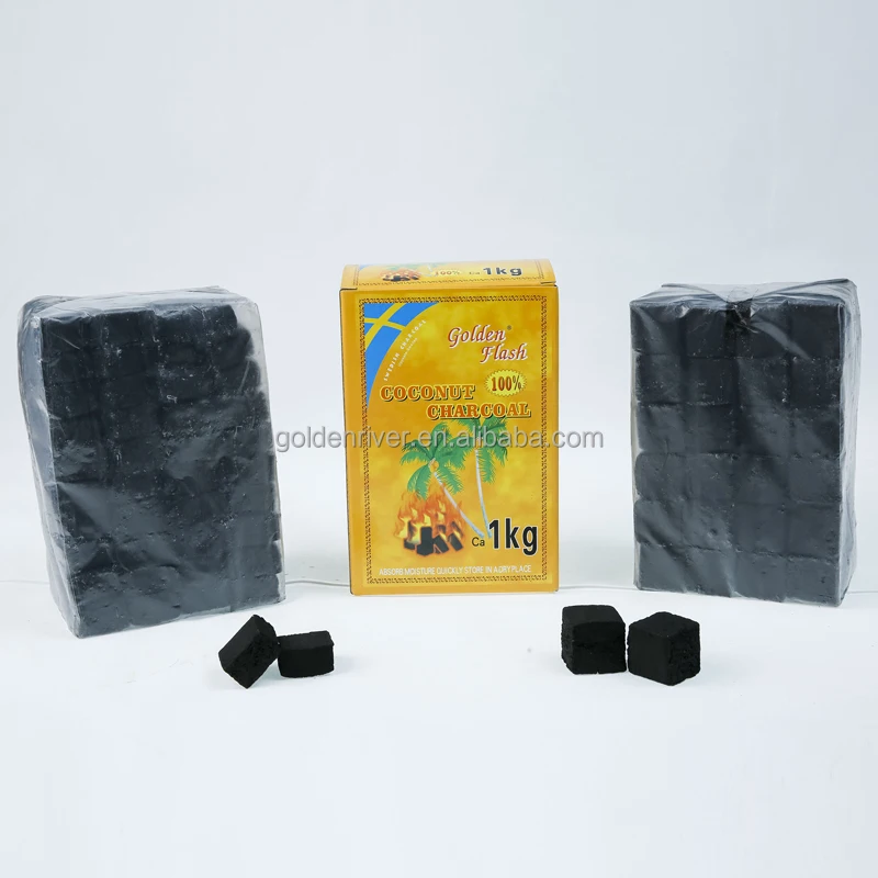Amazon hot selling Low price 1kg Golden Flash coconut charcoal