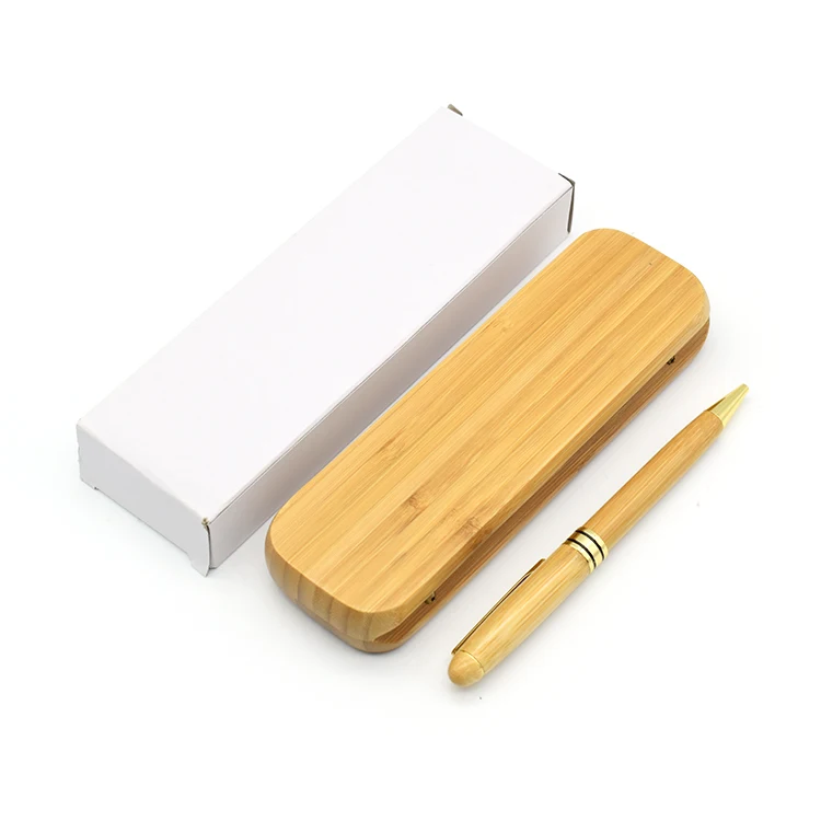 High Quality Luxury Gift Bamboo Pen Box Set Wood Ballpoint Pen With LOGO