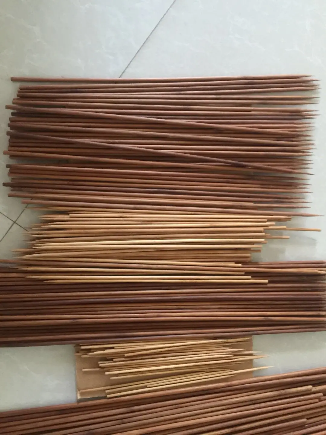 4mm/5mm/6mm diameter waxed dyed color long bamboo sticks for flowers supporting