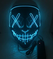 Hot Selling Drop Shipping Halloween Decoration Light up DJ Cosplay Masque Neon Glowing el Wire Rave LED Party Mask