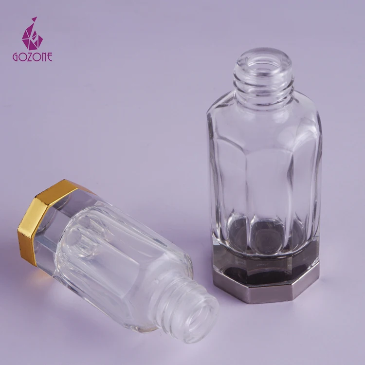 Восьмиугольные черные арабские стеклянные бутылки для эфирного масла Oud со стеклянной палочкой