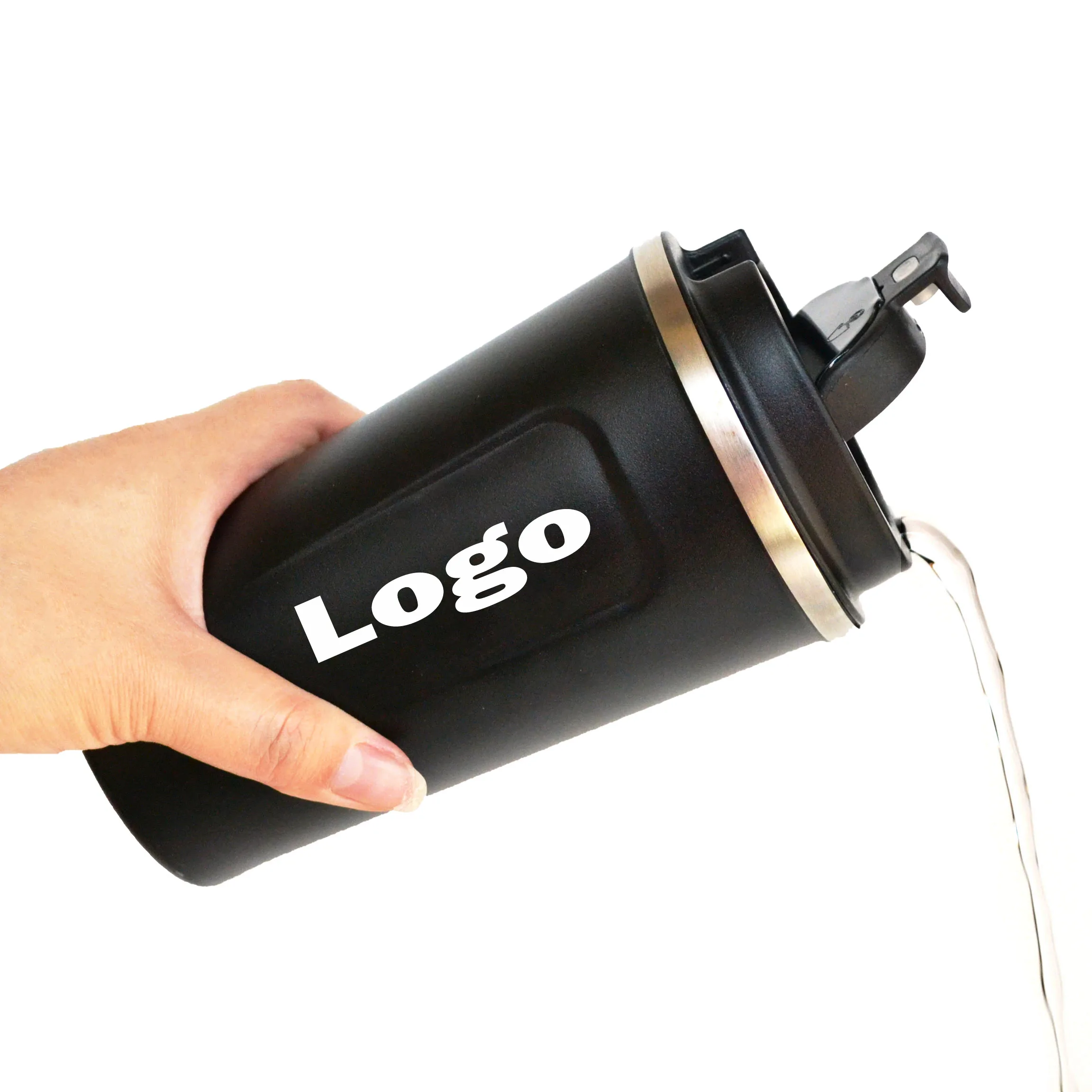 Hi-Q OEM custom travel mug 380ml/510ml tumbler thermo coffee cup 380ml insulited lid 510ml mug led thermo with temperature logo