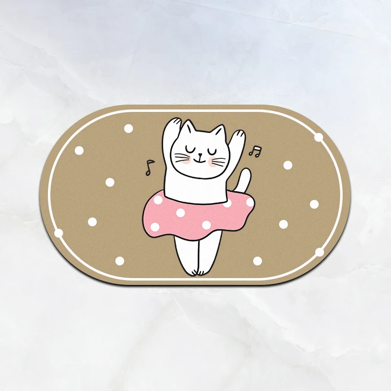 2023 Stone Bath Mat Custom Diatomaceous Earth Shower Mat Non-slip Super Absorbent Quick Drying Silicone Slab Bathroom Floor Mat