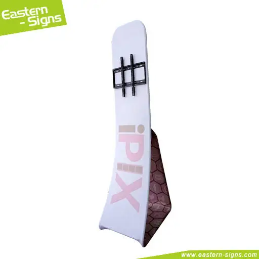 Custom Print Trade Show Display Stand Tension Fabric Tablet /TV Stand IpadSharing Station