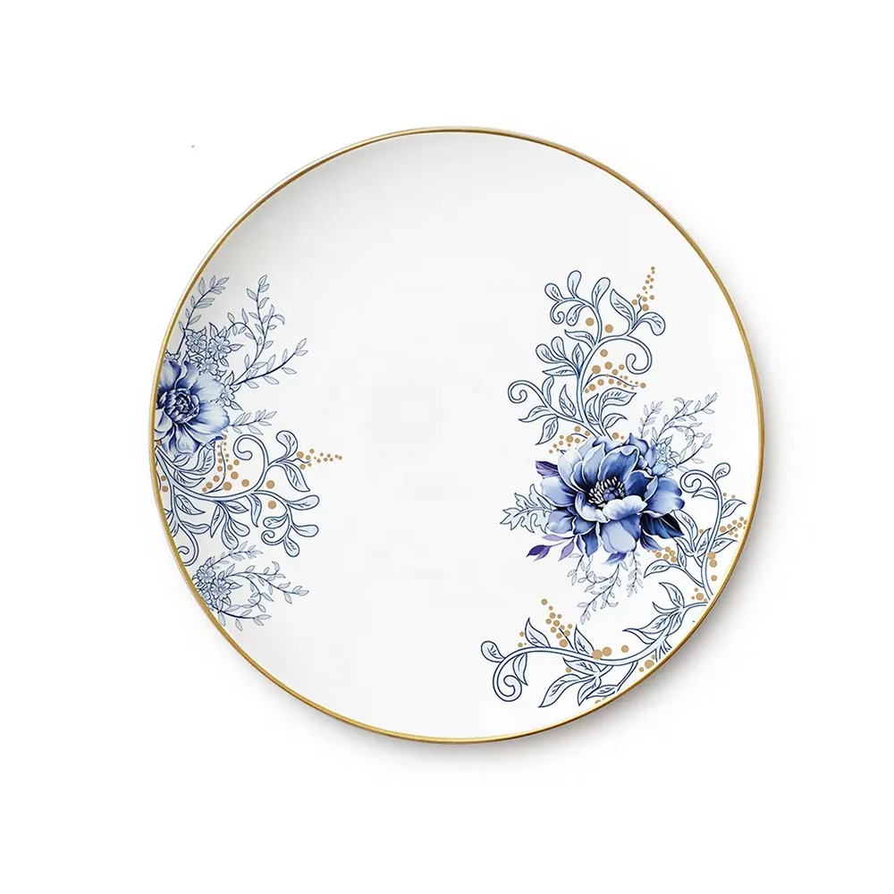 Luxury Blue and White Plates set Porcelain Dinnerware Bone china Tableware