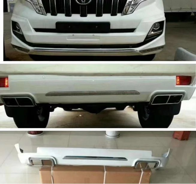 New style Car Accessories Front Rear Body Kits Bumper With Light Body kit For Land Cruiser Prado  FJ150 2014 2015 2016 2017