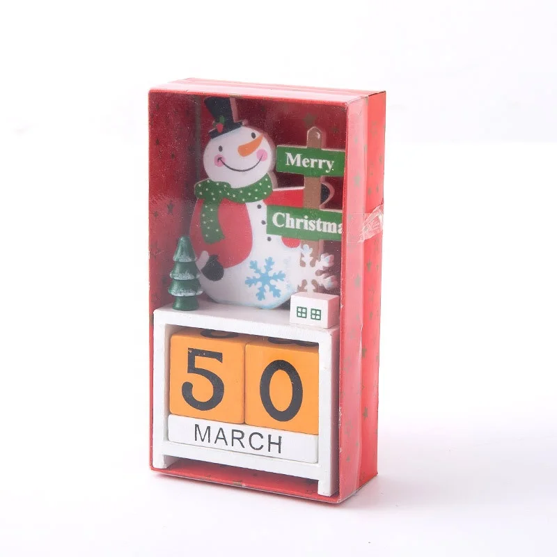 
Custom 2021 Xmax decoration Desktop decor crafts decorations Countdown wooden christmas advent calendar 